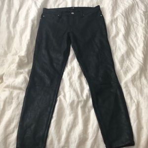 7 for all mankind Faux leather cropped jeans.